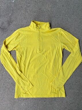 Women’s Yellow Long Sleeve Half-Zip Performance Tee
